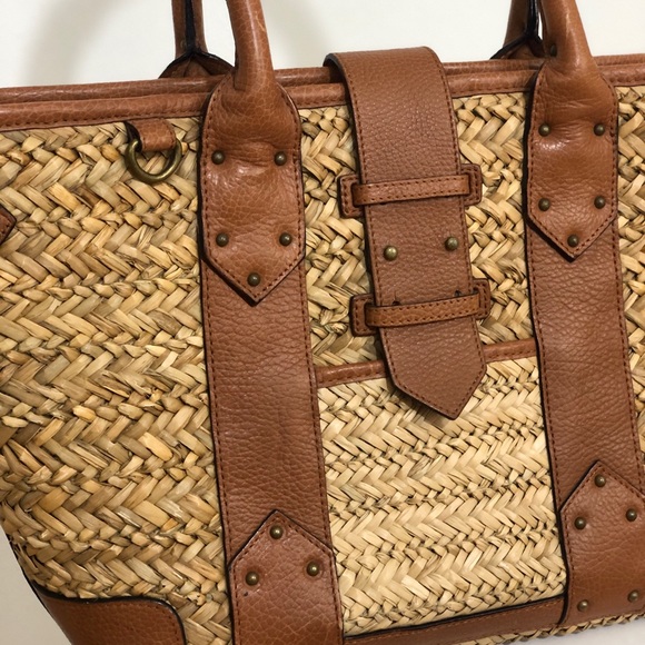 J.Crew Straw snd Leather Tote Bag - Picture 5 of 9